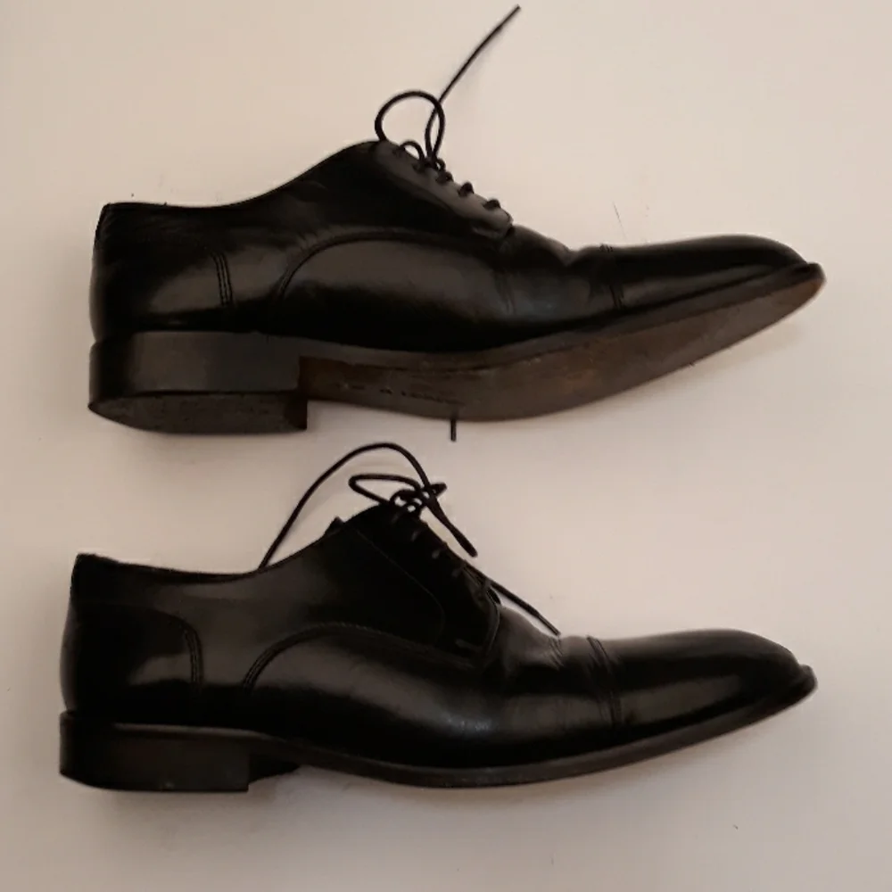 A TESTONI Basics Black Leather Lace Up Sz 10 M Mens Dress Shoes